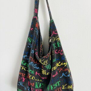 KEY WESTH shoulder bag 777 LUCKY bag Handmade tote bag Canvas multicolor bag